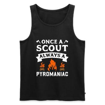Once A Scout Always A Pyromaniac - Pfadfinder - Männer Premium Bio Tank Top - Schwarz - Vorne - AI Model Male 178 light (178cm)