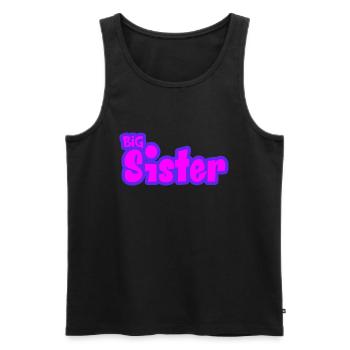 Big Sis Sœur aînée Famille frère ou sœur - Débardeur bio Premium Homme - noir - Devant - Michal (187cm)