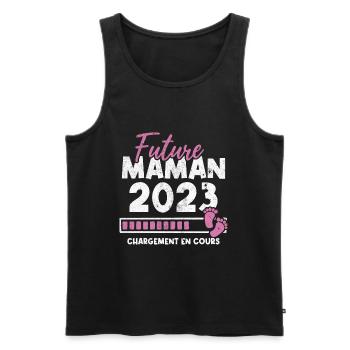 Future maman 2023 chargement en cours - Débardeur bio Premium Homme - noir - Devant - Michal (187cm)
