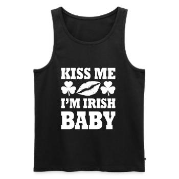 kiss me im irish baby - Männer Premium Bio Tank Top - Schwarz - Vorne - AI Model Male 178 light (178cm)