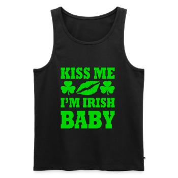 kiss me im irish baby - Men's Premium Organic Tank Top - black - Front - AI Model Male 178 light (178cm)