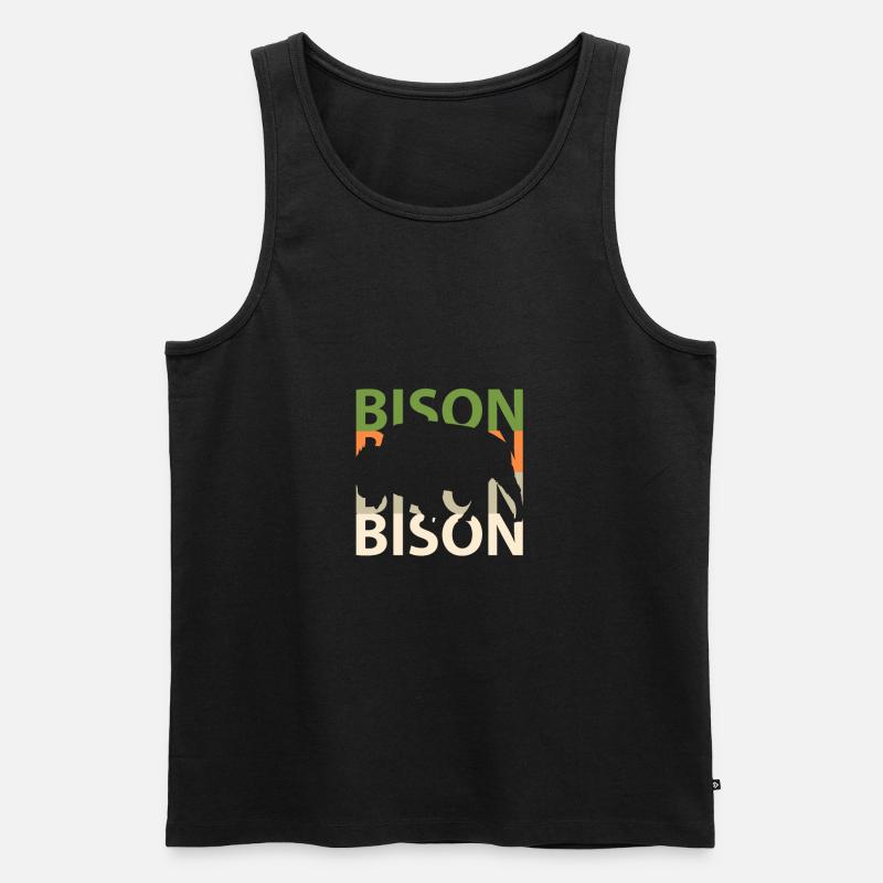 Bison - Männer Premium Bio Tank Top - Schwarz