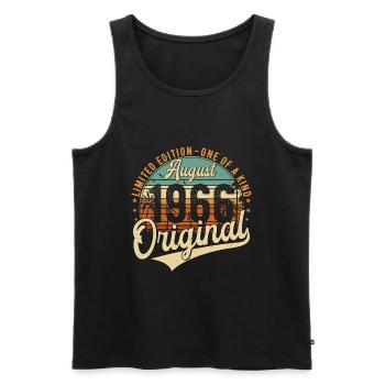 August 1966 Vintage Jahrgang Geburtstag Retro - Männer Premium Bio Tank Top - Schwarz - Vorne - Michal (187cm)