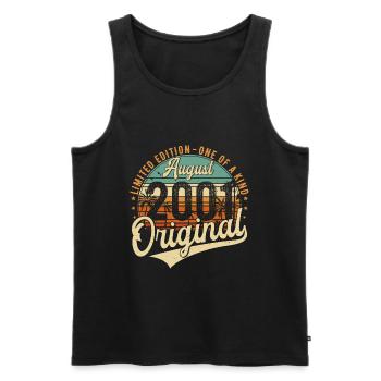 August 2001 Vintage Birthday Retro - Men's Premium Organic Tank Top - black - Front - Michal (187cm)