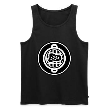 Steak de viande - Débardeur bio Premium Homme - noir - Devant - Michal (187cm)