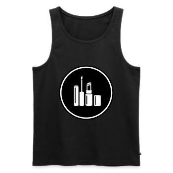 Make Up Kosmetik Icon - Männer Premium Bio Tank Top - Schwarz - Vorne - Michal (187cm)