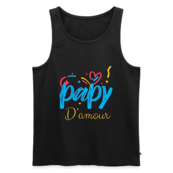 Mon Papy D'Amour Je Peux Compter Sur Lui - Débardeur bio Premium Homme - noir - Devant - Michal (187cm)