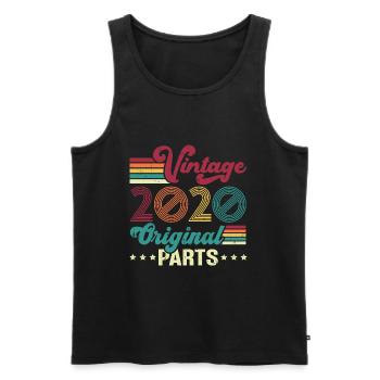 Vintage 2020 Original, Cadeau D'anniversaire - Débardeur bio Premium Homme - noir - Devant - Michal (187cm)