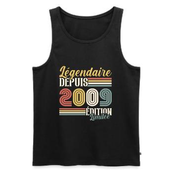 Légendaire Depuis 2009 - Débardeur bio Premium Homme - noir - Devant - AI Model Male 178 light (178cm)
