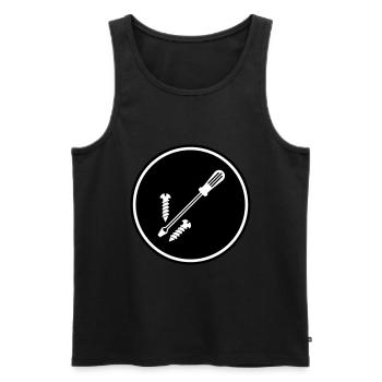 Schraubenzieher Symbol - Männer Premium Bio Tank Top - Schwarz - Vorne - AI Model Male 178 light (178cm)
