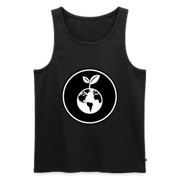 Planet Earth - Men's Premium Organic Tank Top - black - Front - AI Model Male 178 light (178cm)