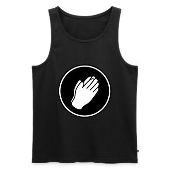Hands icon - Men's Premium Organic Tank Top - black - Front - AI Model Male 178 light (178cm)