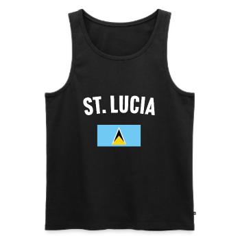 St Lucia Flag - Men's Premium Organic Tank Top - black - Front - AI Model Male 178 light (178cm)