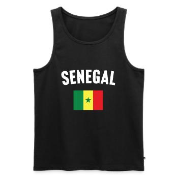 Drapeau du Sénégal - Débardeur bio Premium Homme - noir - Devant - AI Model Male 178 light (178cm)