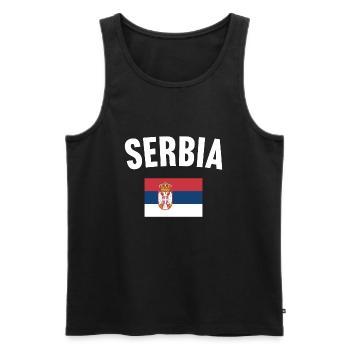 Drapeau de la Serbie - Débardeur bio Premium Homme - noir - Devant - AI Model Male 178 light (178cm)