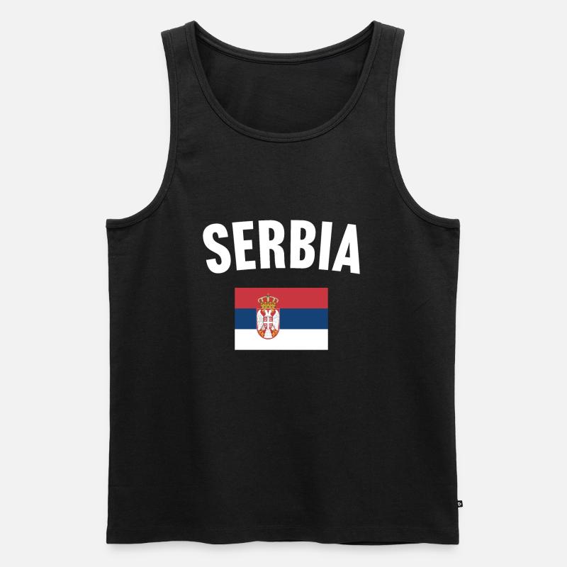 Drapeau de la Serbie - Débardeur bio Premium Homme - noir