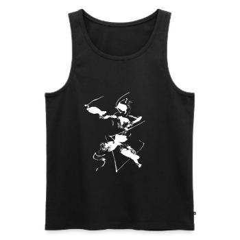 Archer abstract - Men's Premium Organic Tank Top - black - Front - AI Model Male 178 light (178cm)