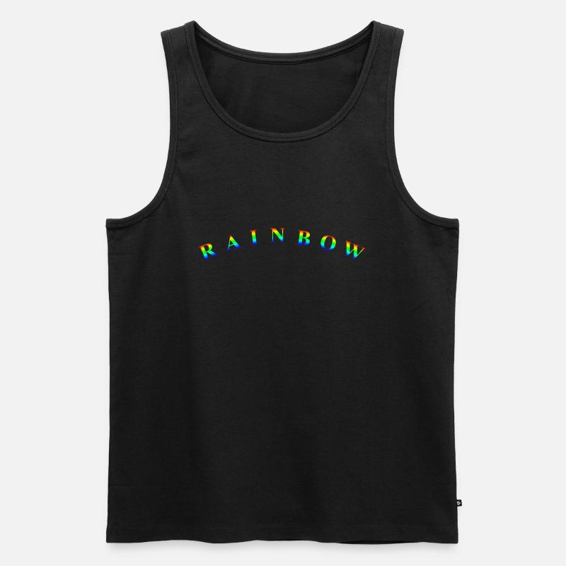Rainbow-Text-Gebogen - Männer Premium Bio Tank Top - Schwarz