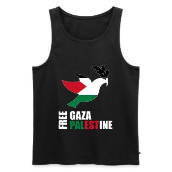 Free gaza Palestine - Men's Premium Organic Tank Top - black - Front - AI Model Male 178 light (178cm)