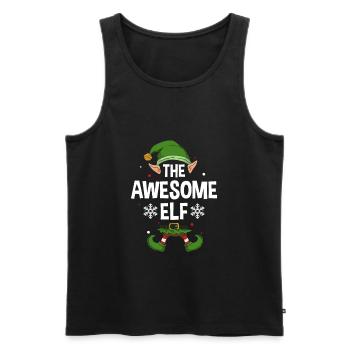 Le groupe familial Awesome Elf Party Matching X-Mas - Débardeur bio Premium Homme - noir - Devant - AI Model Male 178 light (178cm)