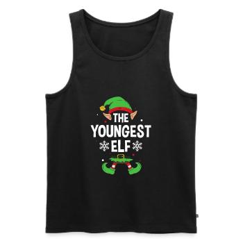 Le plus jeune groupe familial elfe correspondant à Noël - Débardeur bio Premium Homme - noir - Devant - AI Model Male 178 light (178cm)