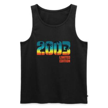 Vintage 2003 Limited Edition 20th Birthday - Débardeur bio Premium Homme - noir - Devant - AI Model Male 178 light (178cm)