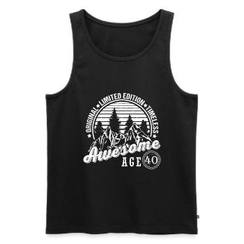 40. Geburtstag - Männer Premium Bio Tank Top - Schwarz - Vorne - Michal (187cm)