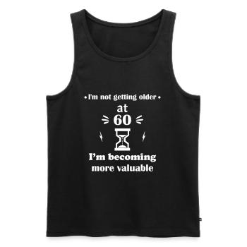 I'm not getting older, at 60 I'm gaining value - Men's Premium Organic Tank Top - black - Front - Michal (187cm)