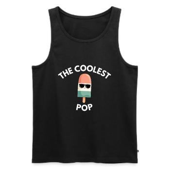 The Coolest Pop Funny Father's Day - Men's Premium Organic Tank Top - black - Front - Michal (187cm)