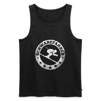 Schwarzfahrer Ski Skifahrer schwarze Piste Grunge - Männer Premium Bio Tank Top - Schwarz - Vorne - AI Model Male 178 light (178cm)