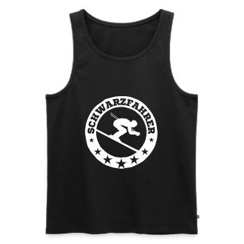 Schwarzfahrer Ski Skifahrer schwarze Piste - Männer Premium Bio Tank Top - Schwarz - Vorne - AI Model Male 178 light (178cm)