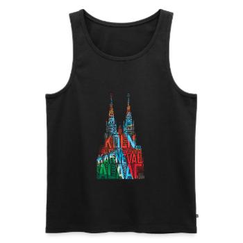 Kölner Dom Köln Karneval - Männer Premium Bio Tank Top - Schwarz - Vorne - Michal (187cm)