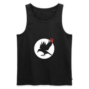 Raven crow - Men's Premium Organic Tank Top - black - Front - Michal (187cm)