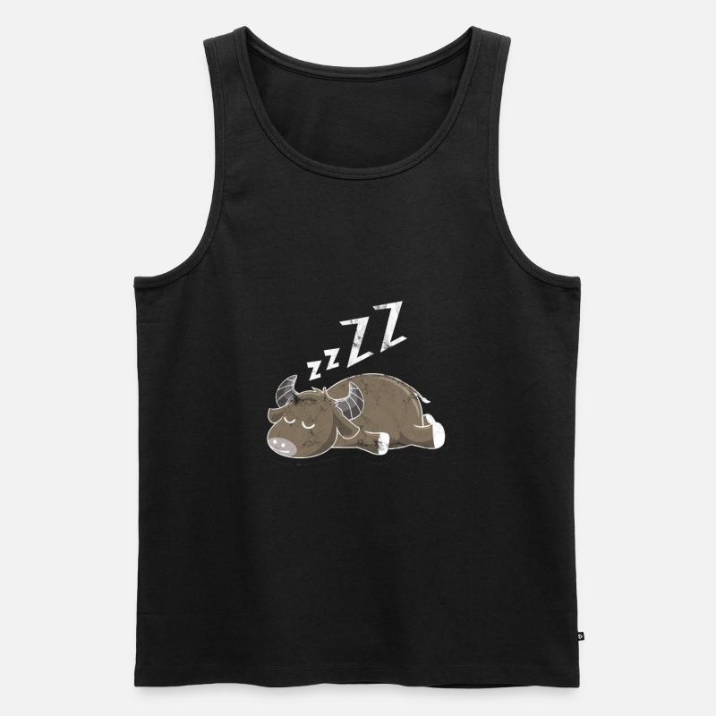 Schlafender Büffel - Männer Premium Bio Tank Top - Schwarz