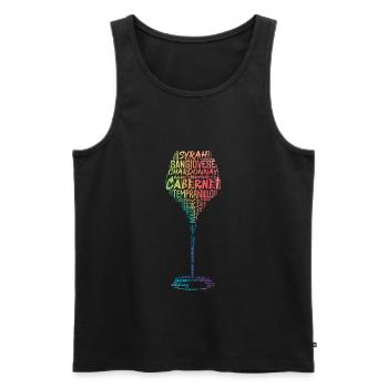 Wine Grape Varieties - Men's Premium Organic Tank Top - black - Front - AI Model Male 178 light (178cm)