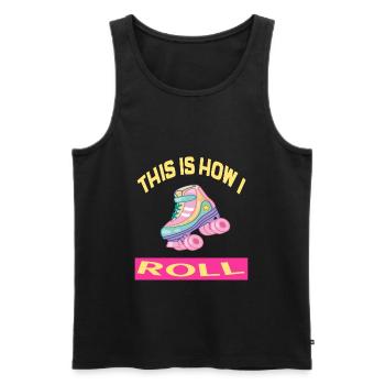 This i how I roll Rollerskates Rollerskating - Männer Premium Bio Tank Top - Schwarz - Vorne - AI Model Male 178 light (178cm)