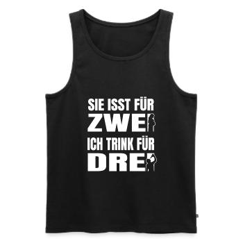Sie isst für zwei Ich trink für drei Vater Väter - Männer Premium Bio Tank Top - Schwarz - Vorne - Michal (187cm)