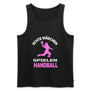 Mädchen Handball Spielerin Spruch Handballerin - Männer Premium Bio Tank Top - Schwarz - Vorne - Michal (187cm)