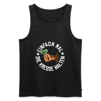 Einfach mal die Kresse halten - Männer Premium Bio Tank Top - Schwarz - Vorne - AI Model Male 178 light (178cm)