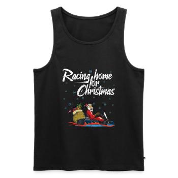 Racing home for Christmas Kart Rennfahrer - Männer Premium Bio Tank Top - Schwarz - Vorne - AI Model Male 178 light (178cm)