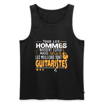 Guitariste Guitare Musique Humour Musicien Noël - Débardeur bio Premium Homme - noir - Devant - Michal (187cm)