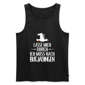 Lasst mich durch ich muss nach Butjadingen Möwe - Männer Premium Bio Tank Top - Schwarz - Vorne - Michal (187cm)