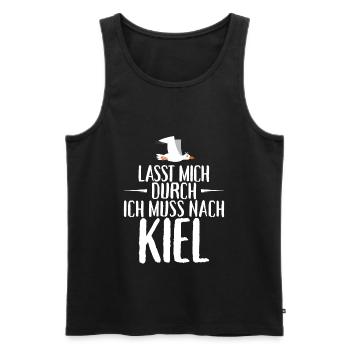 Lasst mich durch ich muss nach Kiel Möwe - Männer Premium Bio Tank Top - Schwarz - Vorne - Michal (187cm)