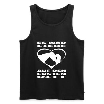 Es war Liebe auf den ersten Ritt Reiterin Pferd - Männer Premium Bio Tank Top - Schwarz - Vorne - Michal (187cm)