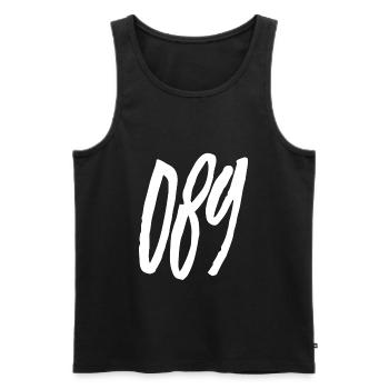 089 Area code Munich - Men's Premium Organic Tank Top - black - Front - AI Model Male 178 light (178cm)