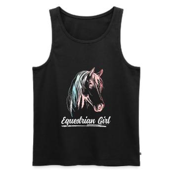 Equestrian Girl Horse Riding Dressage - Männer Premium Bio Tank Top - Schwarz - Vorne - Michal (187cm)