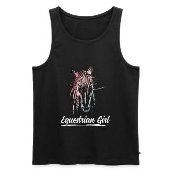 Equestrian Girl Horse Riding Dressage - Männer Premium Bio Tank Top - Schwarz - Vorne - Michal (187cm)