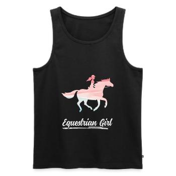 Equestrian Girl Horse Riding Dressage - Männer Premium Bio Tank Top - Schwarz - Vorne - Michal (187cm)