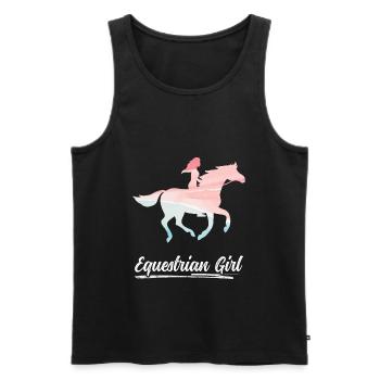 Equestrian Girl Horse Riding Dressage - Männer Premium Bio Tank Top - Schwarz - Vorne - Michal (187cm)