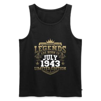 Légende Juillet 1943 79ème Anniversaire Cadeau Hommes - Débardeur bio Premium Homme - noir - Devant - Michal (187cm)